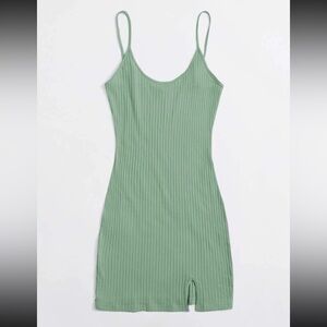 SHEIN: Mint split hem bodycon dress